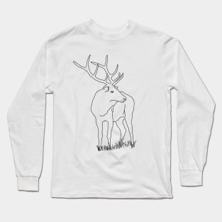 Deer line art Long Sleeve T-Shirt